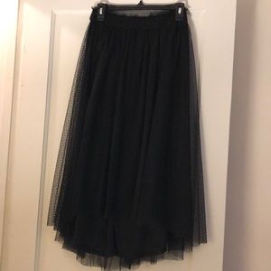 Lauren Conrad Black Tulle Midi Skirt